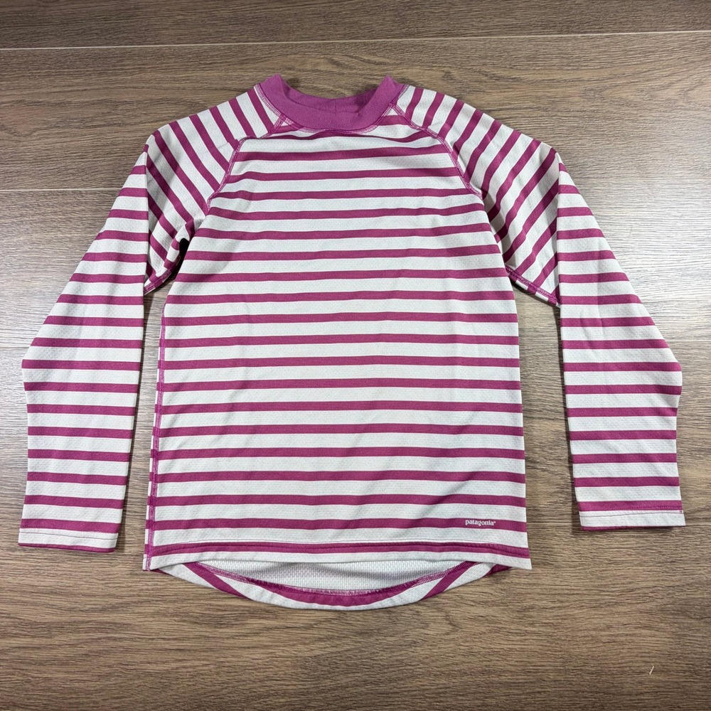 Patagonia Capilene 3 Midweight Striped Base Layer Top Size L 12 Outdoor Thermal